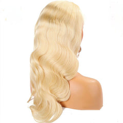 613 Blonde body wave human hair lace front wig
