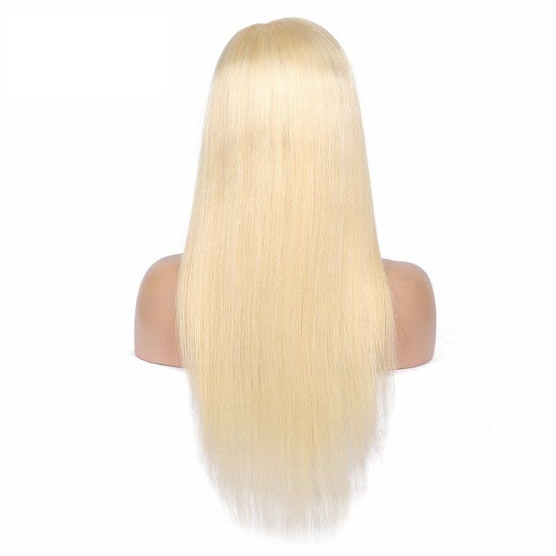 613 blonde straight lace front human hair wig
