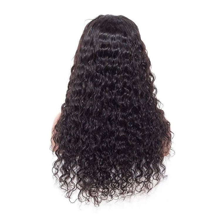 Water wave human hair lace front wig